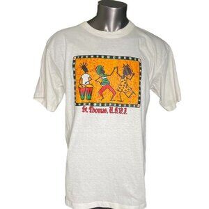 Mens St Thomas Virgin Island T Shirt White  u Size 2X Dancing People